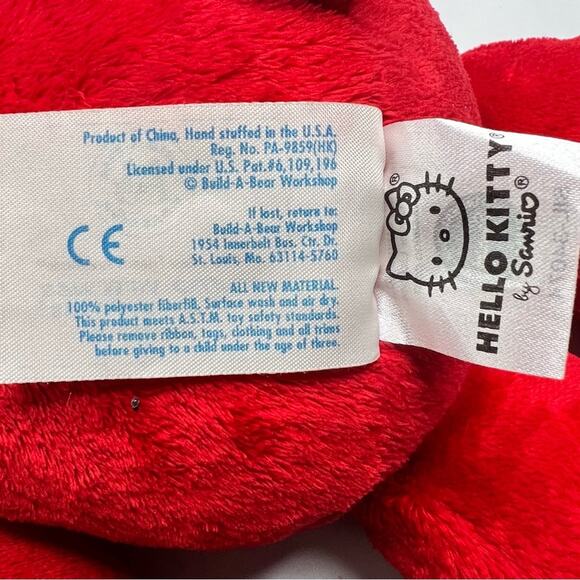 Limited Edition 2011 Hello Kitty Build A Bear Sanrio Red Gingham Heart NO BOW - Picture 10 of 11